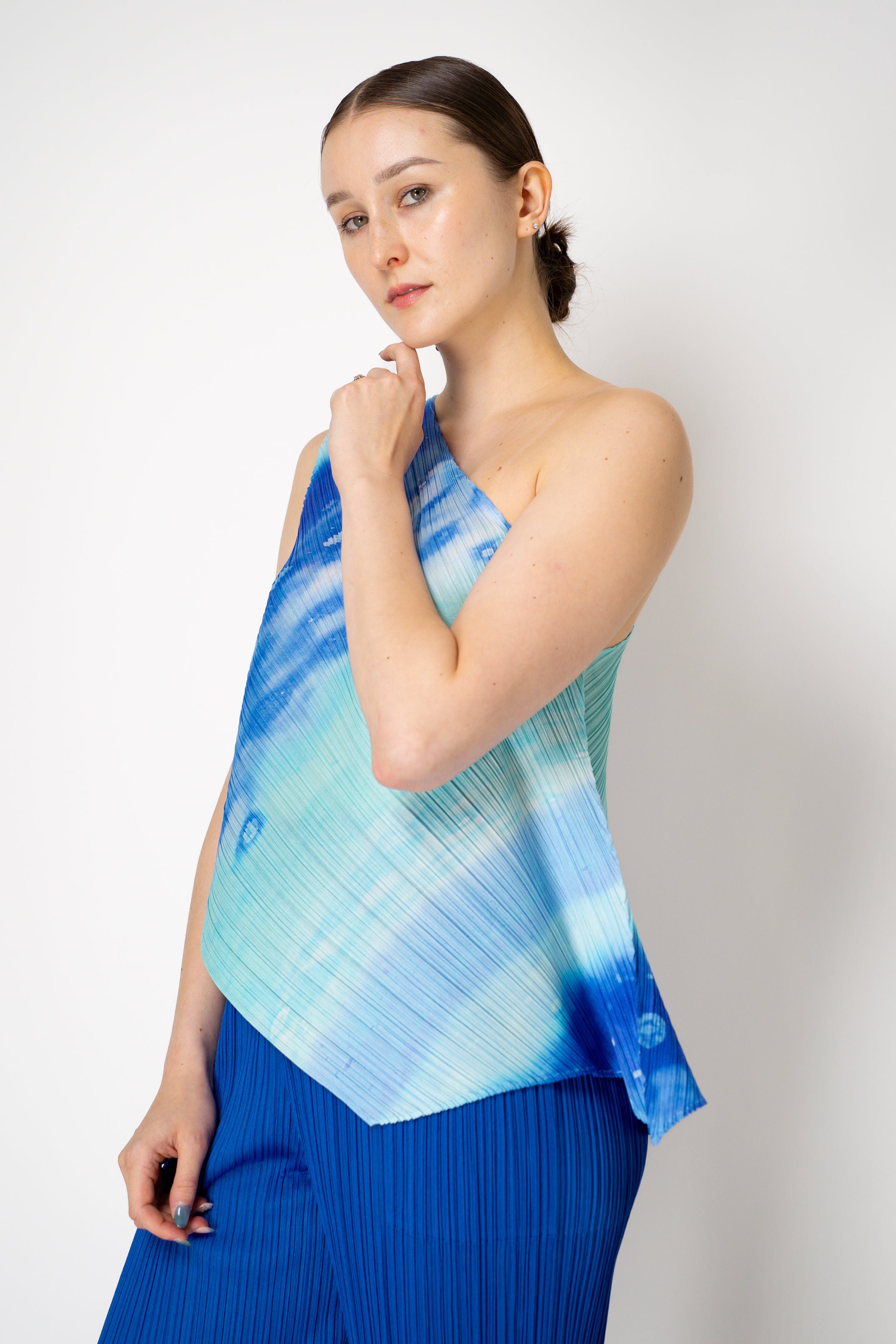 Pleats Please Issey Miyake Sea Bubble One Shoulder Asymmetric Top