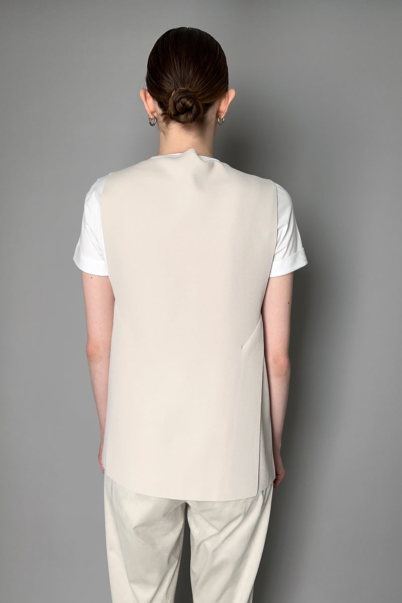 D. Exterior Relaxed Fit Vest in Sand