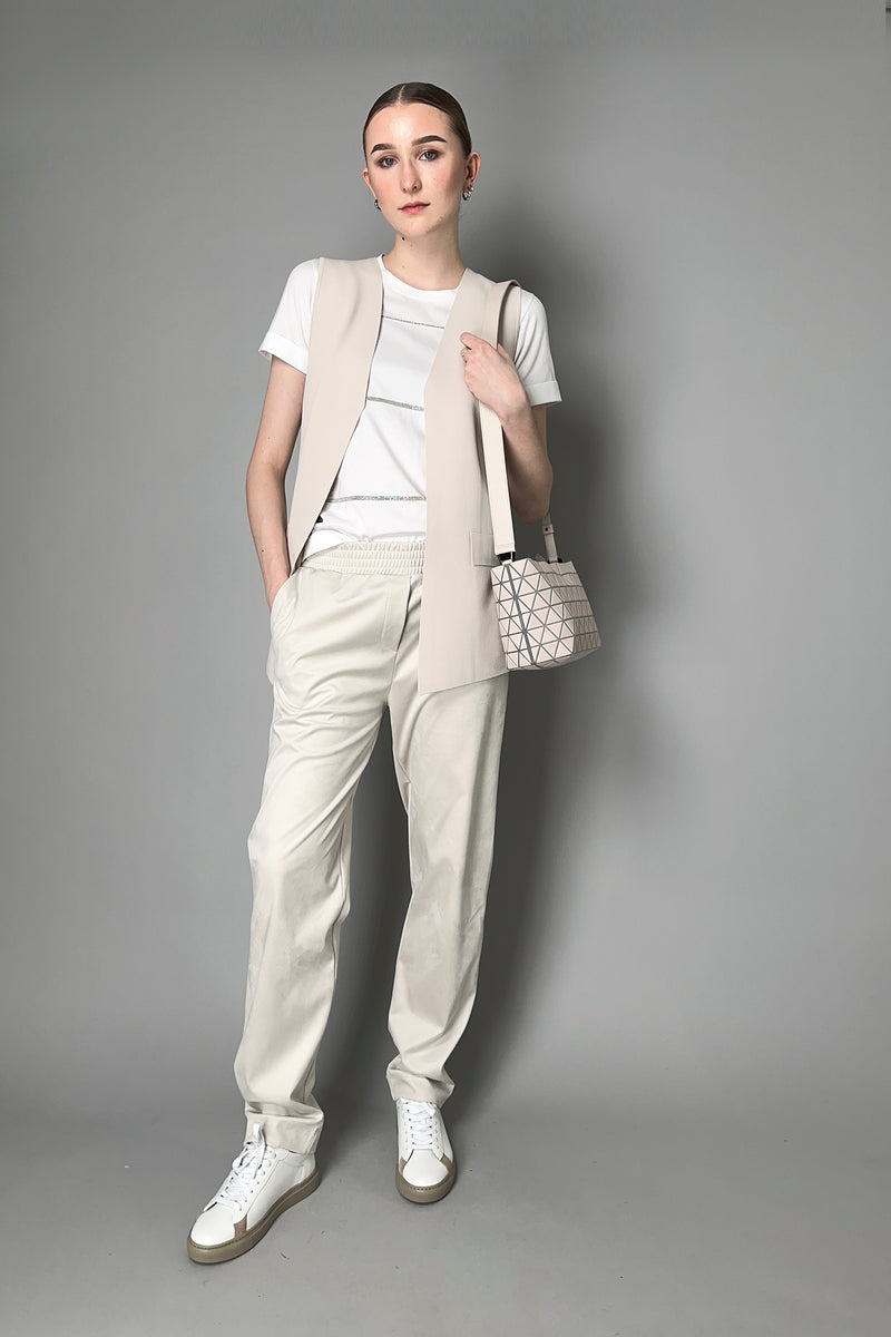 D. Exterior Relaxed Fit Vest in Sand