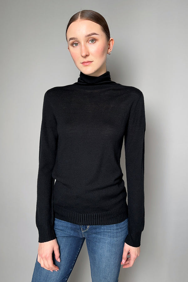Fabiana Filippi Merino Wool Roll Neck Sweater in Black- Ashia Mode- Vancouver, BC