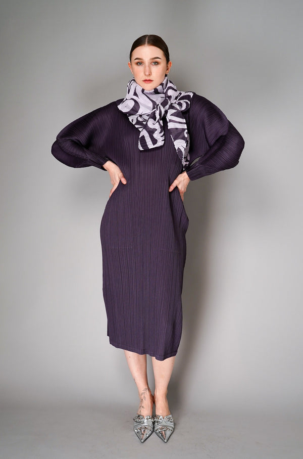 Pleats Please Issey Miyake Monthly Colors: November Dress in Dark Purple