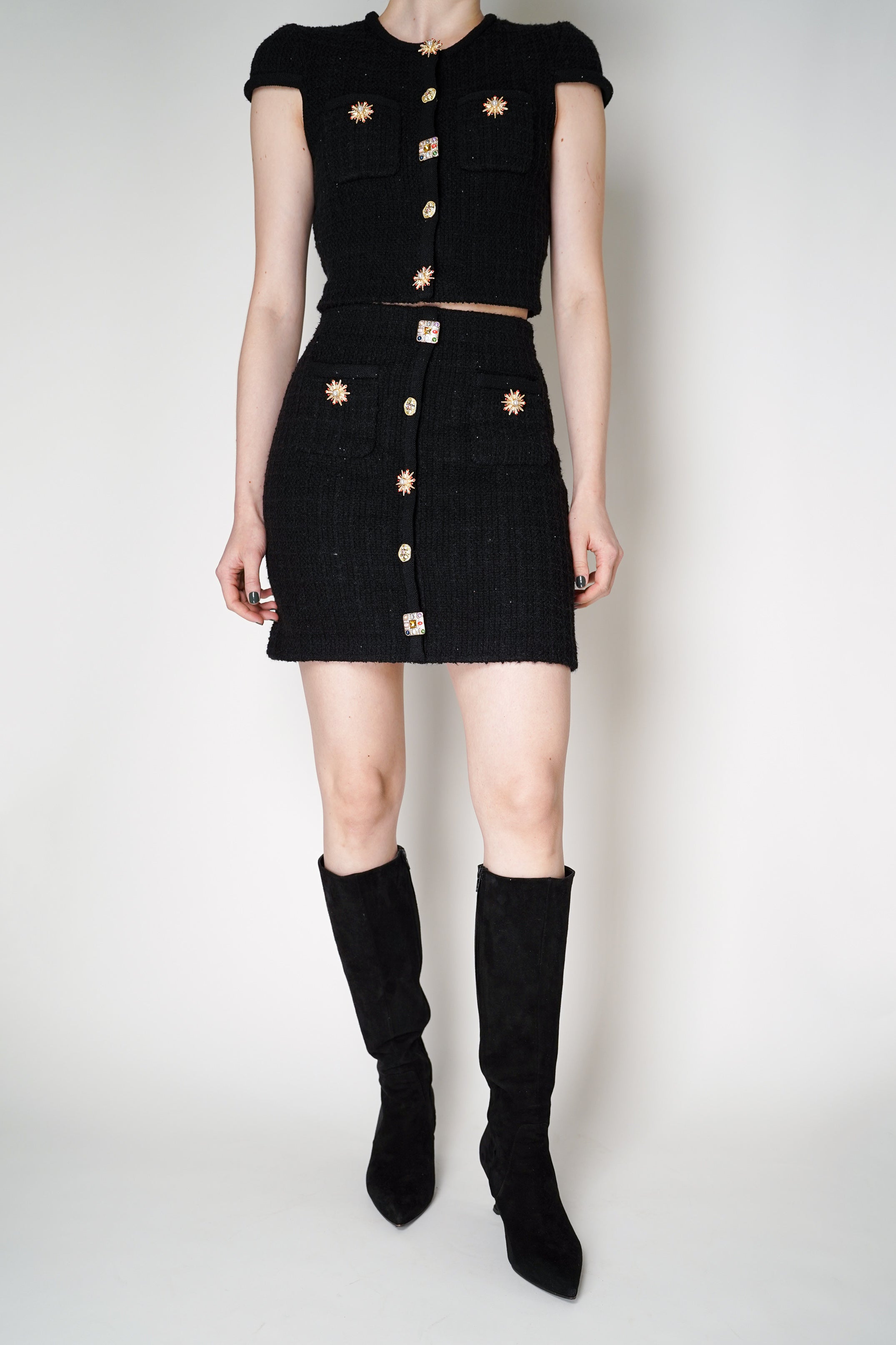 ワンピース SELF PORTRAIT Women Mid Skirts SS25054SB BLACK Bandeau Knit Maxi Dress Black - Self-Portrait