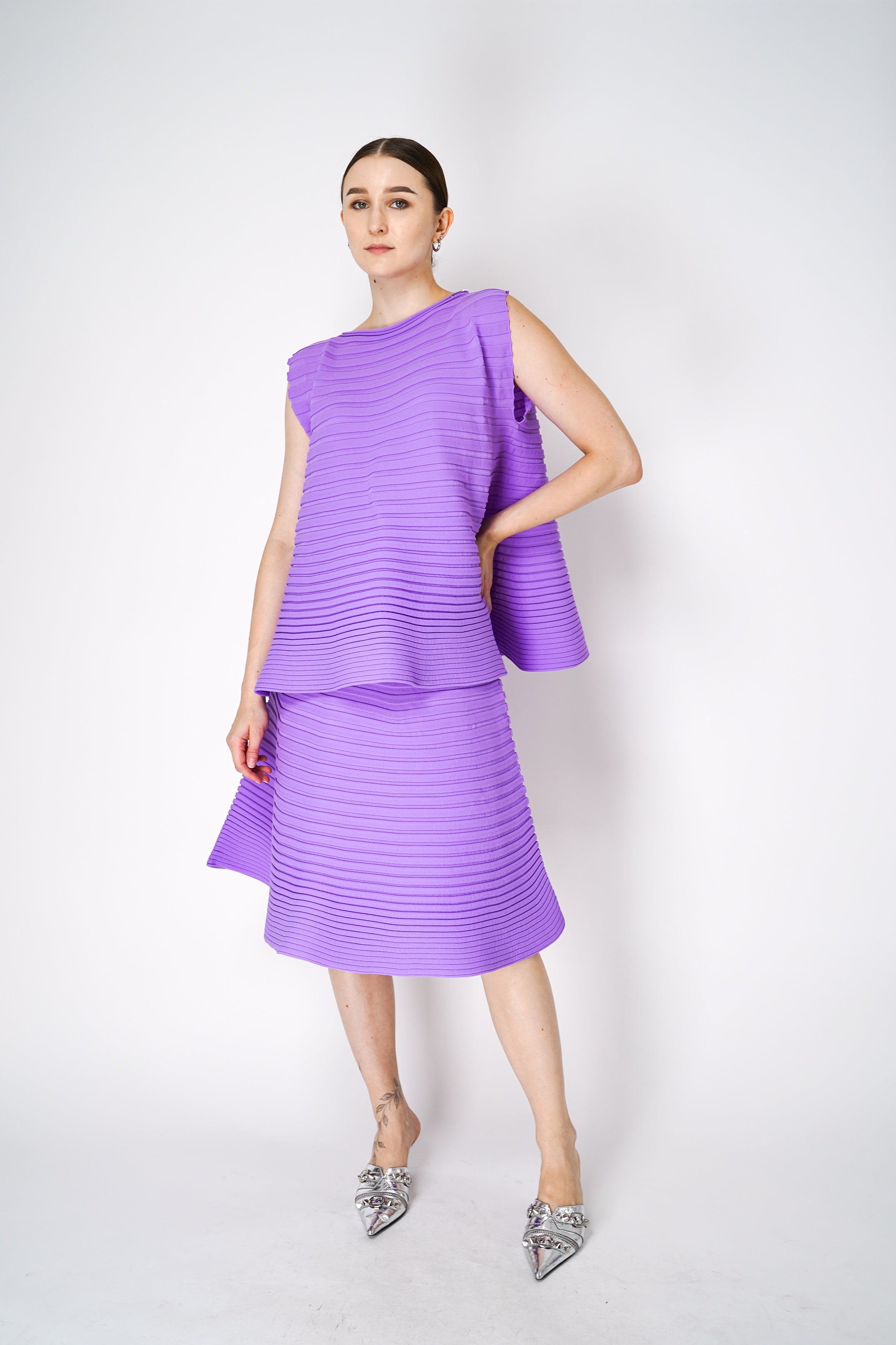 Used Pleats Please Issey Miyake American Comic Long Dress Size 3 | eBay