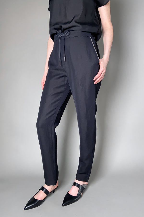 Fabiana Filippi Pull-On Linen Trousers in Black