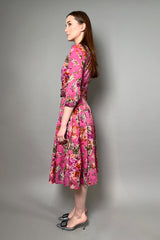 Samantha Sung Muslin "Audrey" Shirt Dress in Pink Fruit Toile - Ashia Mode