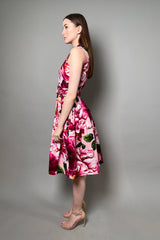 Samantha Sung Cotton Stretch "Claire" Shirt Dress in Giant Poppy Print - Ashia Mode