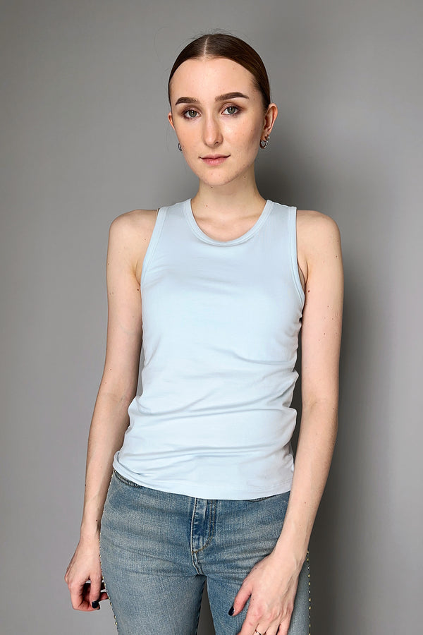 Dorothee Schumacher Stretch Cotton Tank Top in Ice Blue Vancouver. Shop Online or in Store.