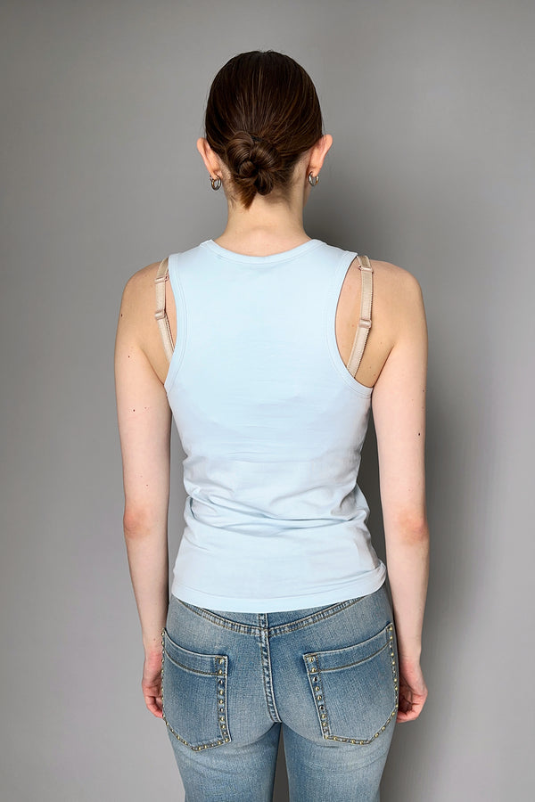 Dorothee Schumacher Stretch Cotton Tank Top in Ice Blue Vancouver. Shop Online or in Store.