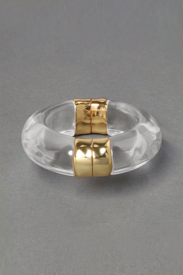 Alexis Bittar Large Molten Clear Lucite Hinge Bracelet Vancouver. Shop Online or in Store. 
