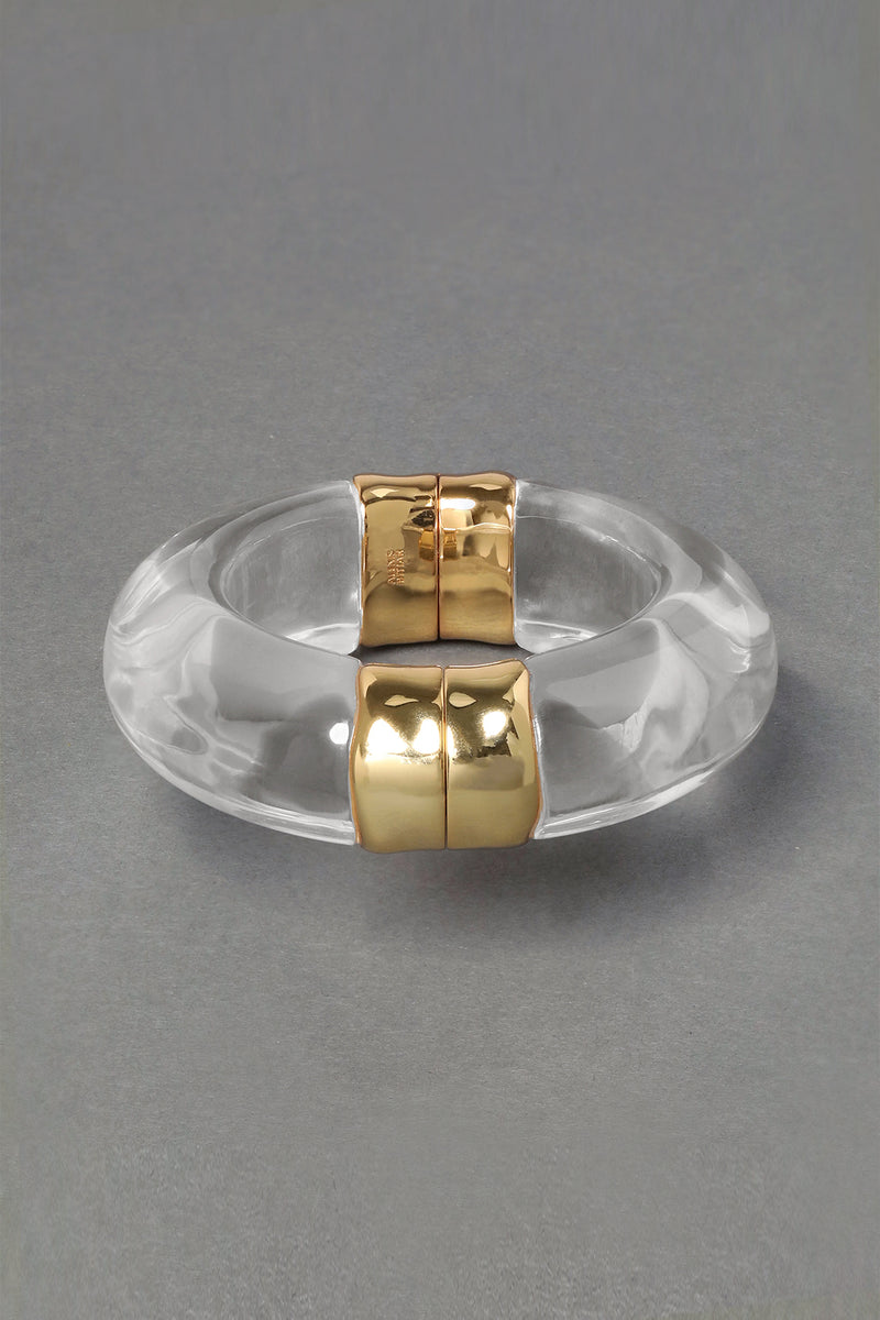 Alexis Bittar Large Molten Clear Lucite Hinge Bracelet Vancouver. Shop Online or in Store. 