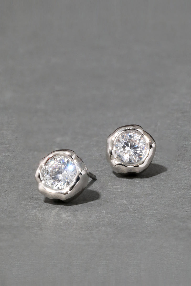 Alexis Bittar Asterales Molten Bezel Silver Stud Earring