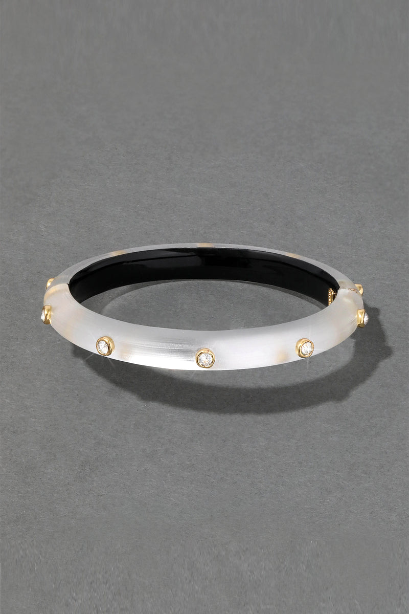 Alexis Bittar Crystal Studded Lucite Hinge Bracelet in Silver Vancouver. Shop Online or in Store. 