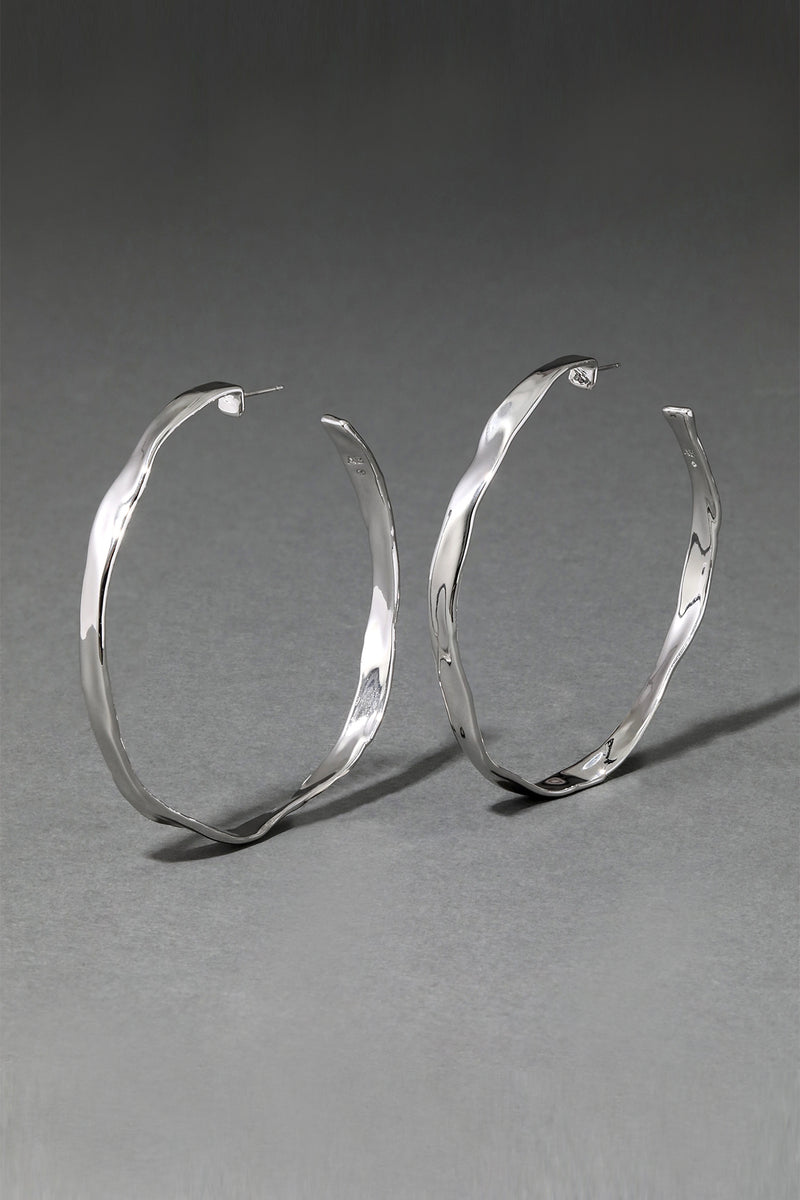 Alexis Bittar Molten Silver X-Large Hoop Earring Vancouver. Shop Online or in Store. 