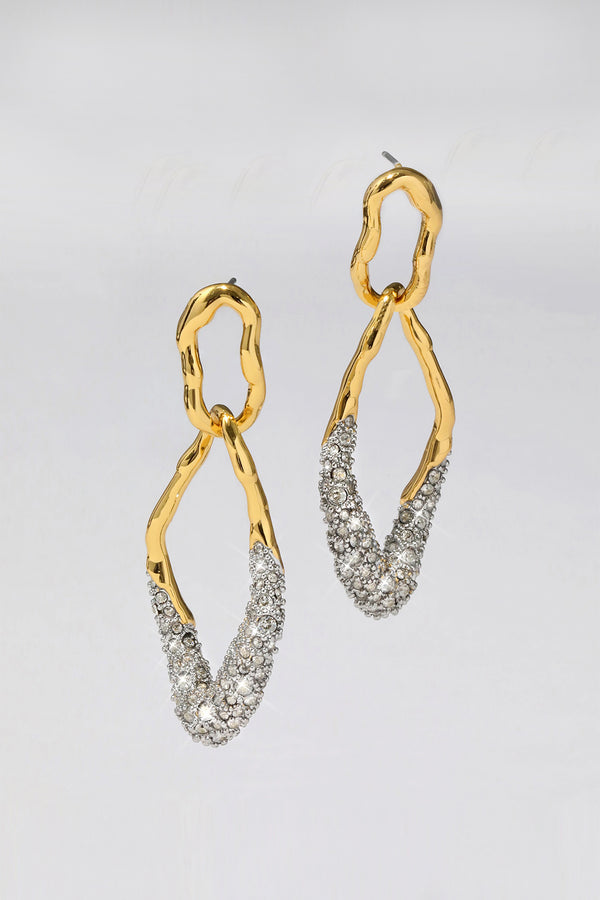 Alexis Bittar Solanales Gold Double Link Post Earring