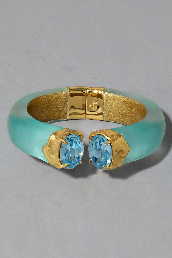 Alexis Bittar Bonbon Crystal Lucite Hinge Bracelet in Mint Green Vancouver. Shop Online or in Store. 