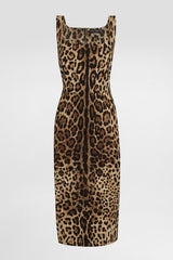 Dolce & Gabbana Leopard Print Sleeveless Charmeuse Dress Vancouver. Shop Online or in Store.