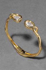 Alexis Bittar Asterales Crystal Capped Hinge Cuff Bracelet in Gold Vancouver. Shop Online or in Store.
