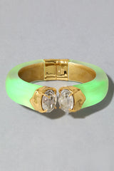Alexis Bittar Bonbon Crystal Lucite Hinge Bracelet in Neon Green Vancouver. Shop Online or in Store. 