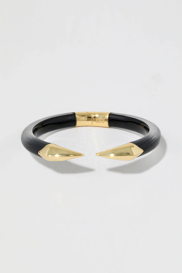 Alexis Bittar Mirrored Pyramid Lucite Brake Hinge Bracelet in Black Vancouver. Shop Online or in Store. 