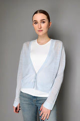 Dorothee Schumacher Layered Linen Knit Pullover in Soft Blue