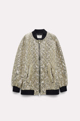 Dorothee Schumacher Shimmering Attraction Oversized Quilted Sequin Jacket in Gold Vancouver. Shop Online or in Store.