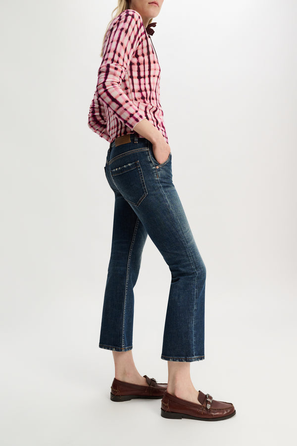 Dorothee Schumacher Cropped Flared Jeans with Westerm Detail