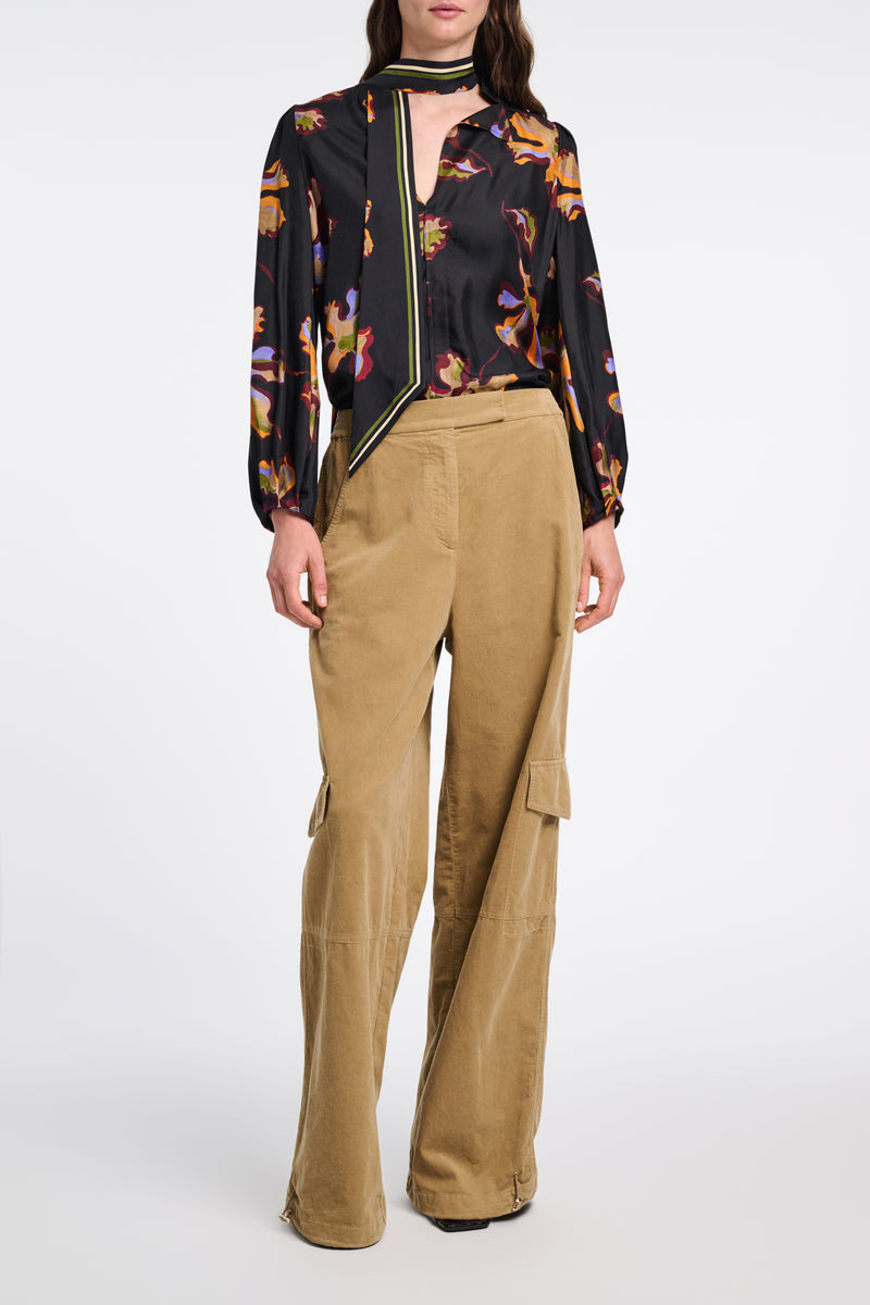 Dorothee Schumacher Flower Print Silk Twill Blouse in Multicolour Vancouver. Shop Online or in Store.