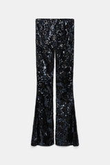 Dorothee Schumacher Bootcut Pants with Sequin Flower Design