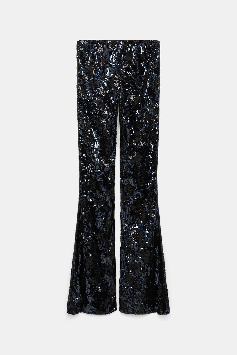 Dorothee Schumacher Bootcut Pants with Sequin Flower Design