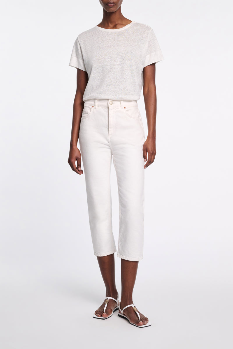 Dorothee Schumacher Round Neck Hemp T-Shirt in White