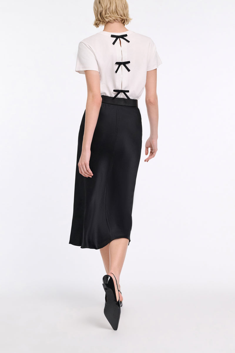 Dorothee Schumacher T-Shirt with Satin Bows on the Back in White