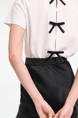 Dorothee Schumacher T-Shirt with Satin Bows on the Back in White