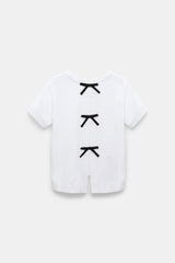 Dorothee Schumacher T-Shirt with Satin Bows on the Back in White