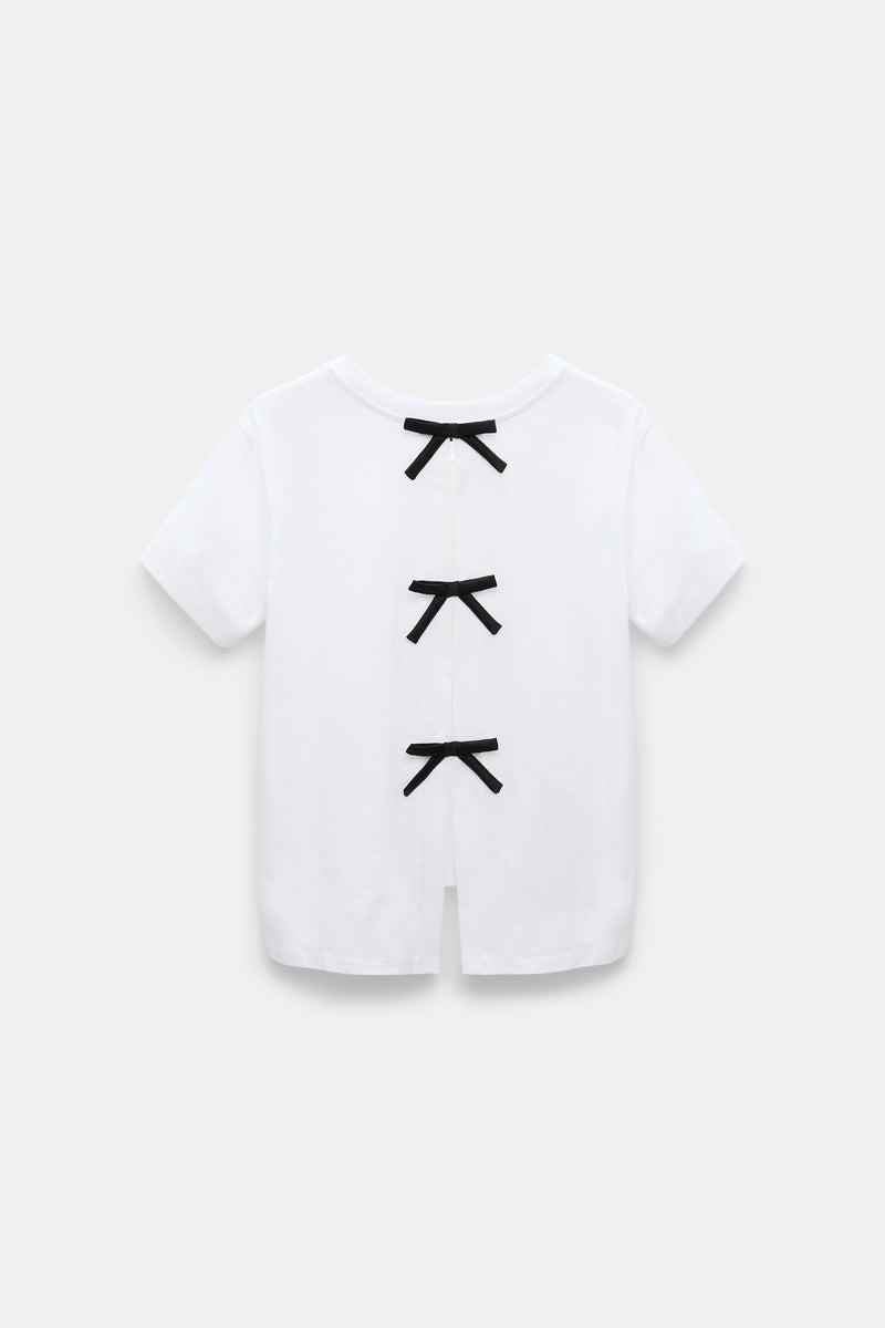 Dorothee Schumacher T-Shirt with Satin Bows on the Back in White