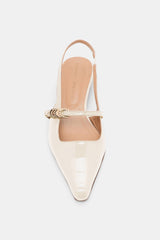 Dorothee Schumacher Patent Leather Slingbacks in Ivory Vancouver. Shop Online or in Store.