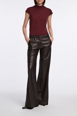 Dorothee Schumacher SIlk Merino Cap Sleeve Knit Top in Burgundy