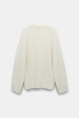 Dorothee Schumacher Alpaca Mix Deep V-Neck Cardigan in Off-White