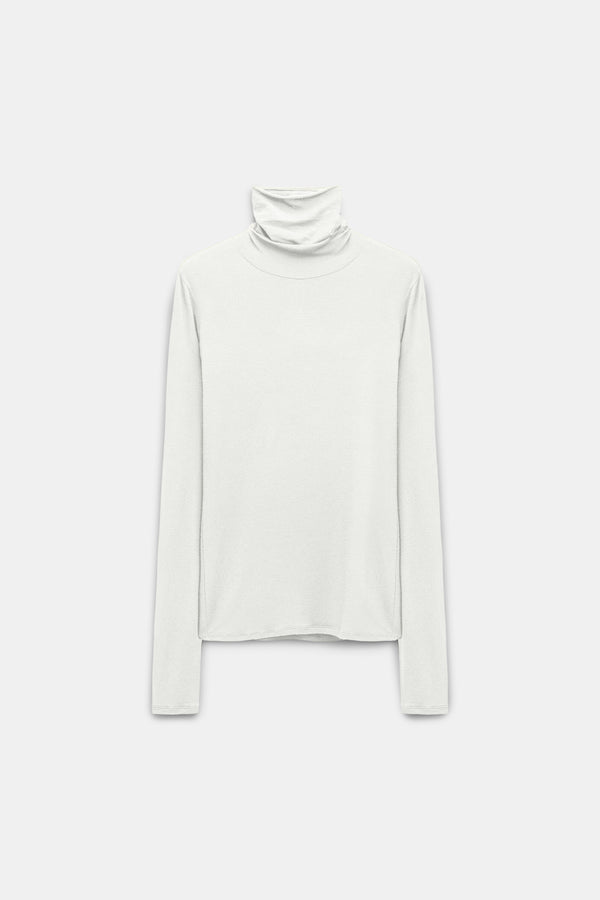 Dorothee Schumacher Long Sleeve Stretch Knit Turtleneck Pullover in White