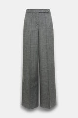 Dorothee Schumacher Wide Leg Virgin Wool Suiting Trousers in Pepper and Salt