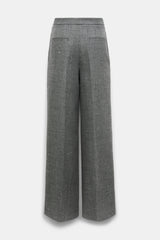 Dorothee Schumacher Wide Leg Virgin Wool Suiting Trousers in Pepper and Salt