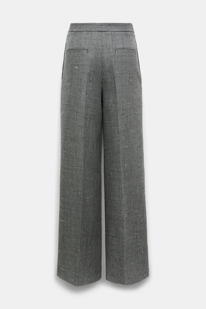Dorothee Schumacher Wide Leg Virgin Wool Suiting Trousers in Pepper and Salt