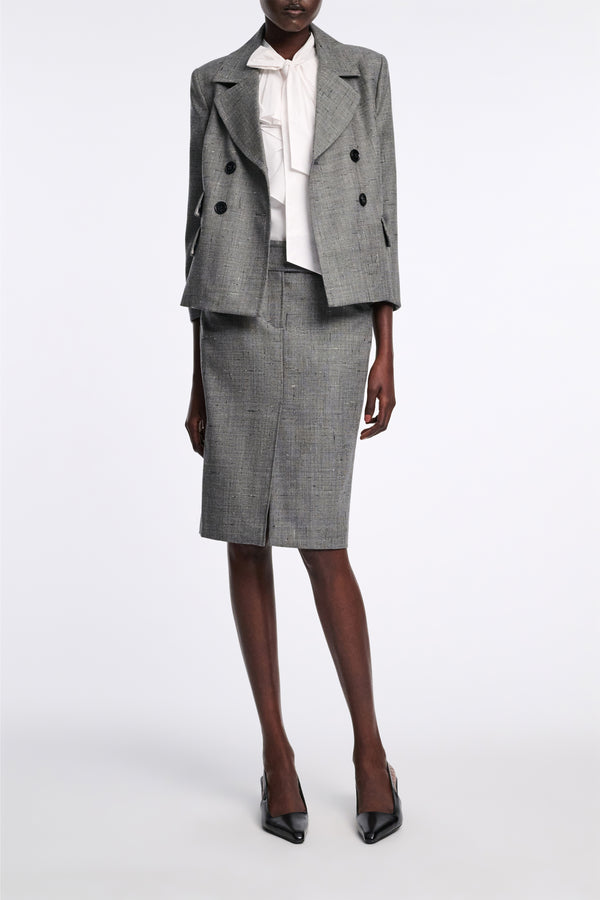 Dorothee Schumacher Virgin Wool Tweed Pencil Skirt in Pepper and Salt