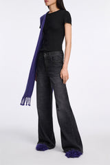 Dorothee Schumacher Extra Long Wide Leg Jeans in Black Wash