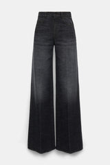 Dorothee Schumacher Extra Long Wide Leg Jeans in Black Wash