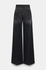 Dorothee Schumacher Extra Long Wide Leg Jeans in Black Wash