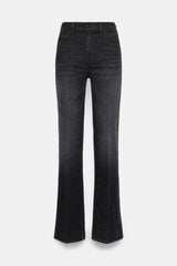Dorothee Schumacher Long Straight Leg Jeans in Black Wash