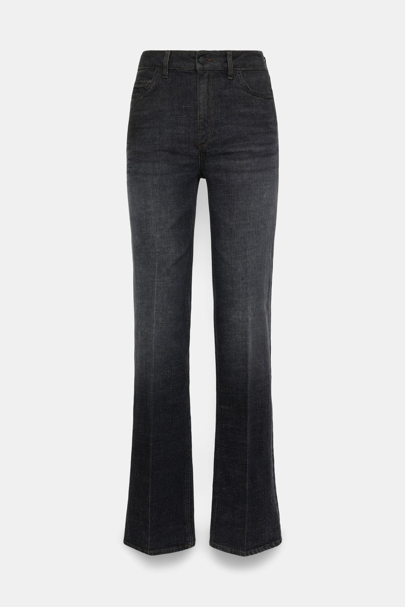Dorothee Schumacher Long Straight Leg Jeans in Black Wash