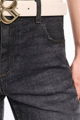 Dorothee Schumacher Extra Long Skinny Leg Jeans in Black Wash