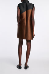 Dorothee Schumacher Shift Dress in Cloque Jacquard in Brown