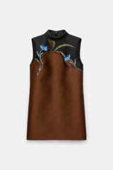 Dorothee Schumacher Shift Dress in Cloque Jacquard in Brown